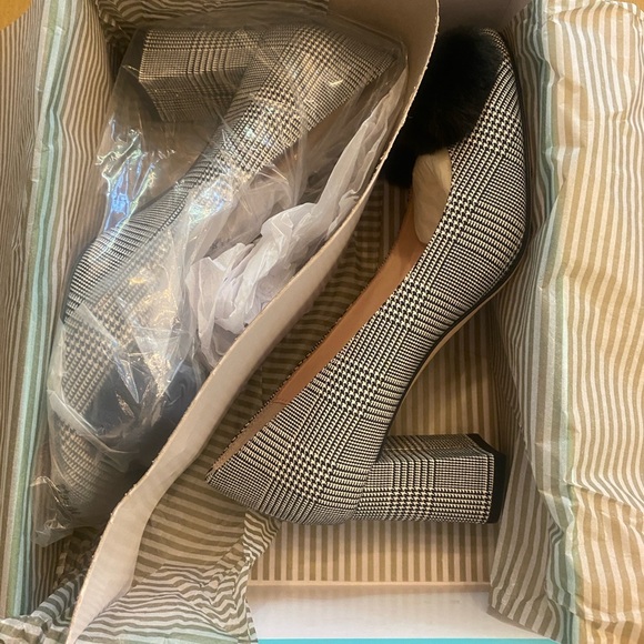Kate Spade Women’s Carine Houndstooth Pumps Black White New Size 8.5 de-labeled - Picture 7 of 13